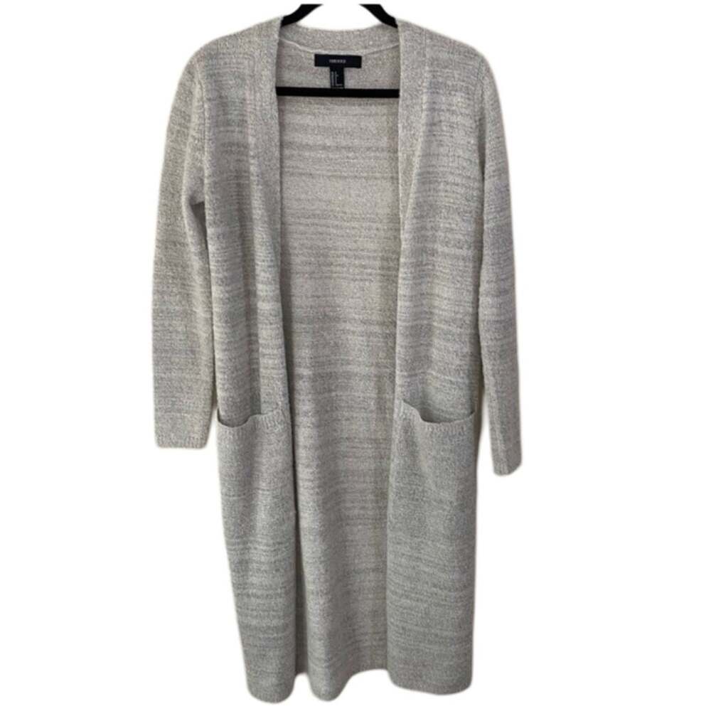 Forever 21 Gray Marbled Open Front Duster Cardigan Sweater Size S